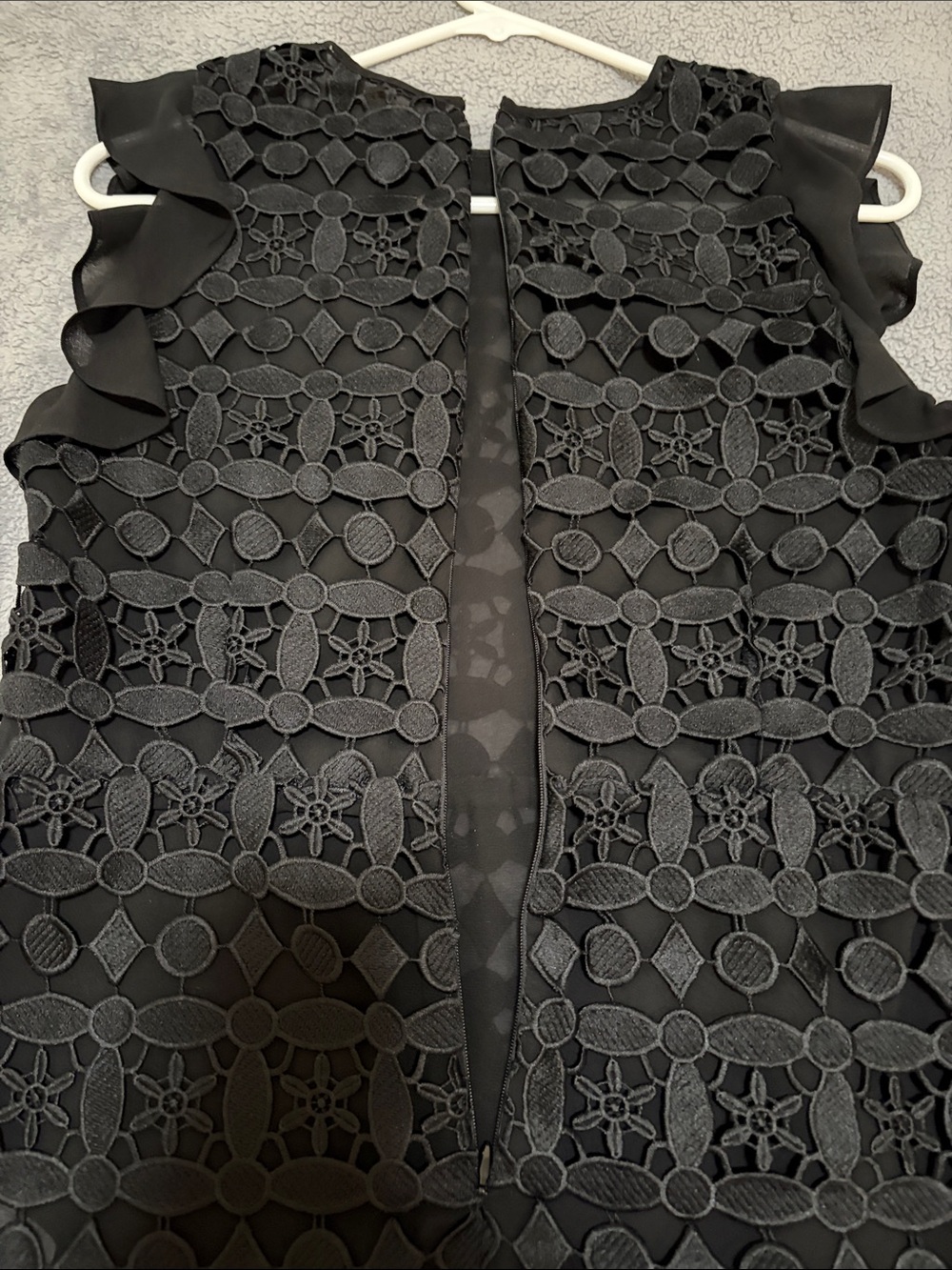MICHAEL Michael Kors Black Crochet Overlay Sleeveless Top - Picture 6 of 6